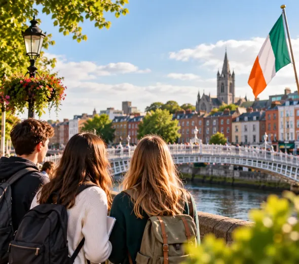 Estudiantes descubriendo Dublín junto al río